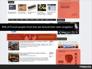 83%  of  French  people  think  that  ads  disturb  their  web  naviga'on

 