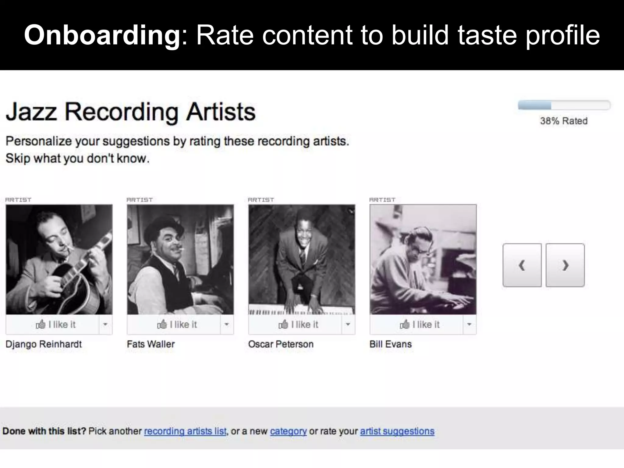 Onboarding: Rate content to build taste profile
 