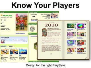 Know Your Players




   Design for the right PlayStyle
 