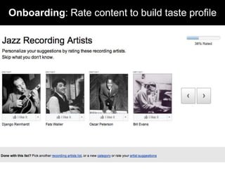 Onboarding: Rate content to build taste profile
 