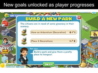 New goals unlocked as player progresses
 