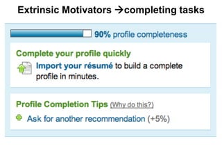 Extrinsic Motivators completing tasks
 