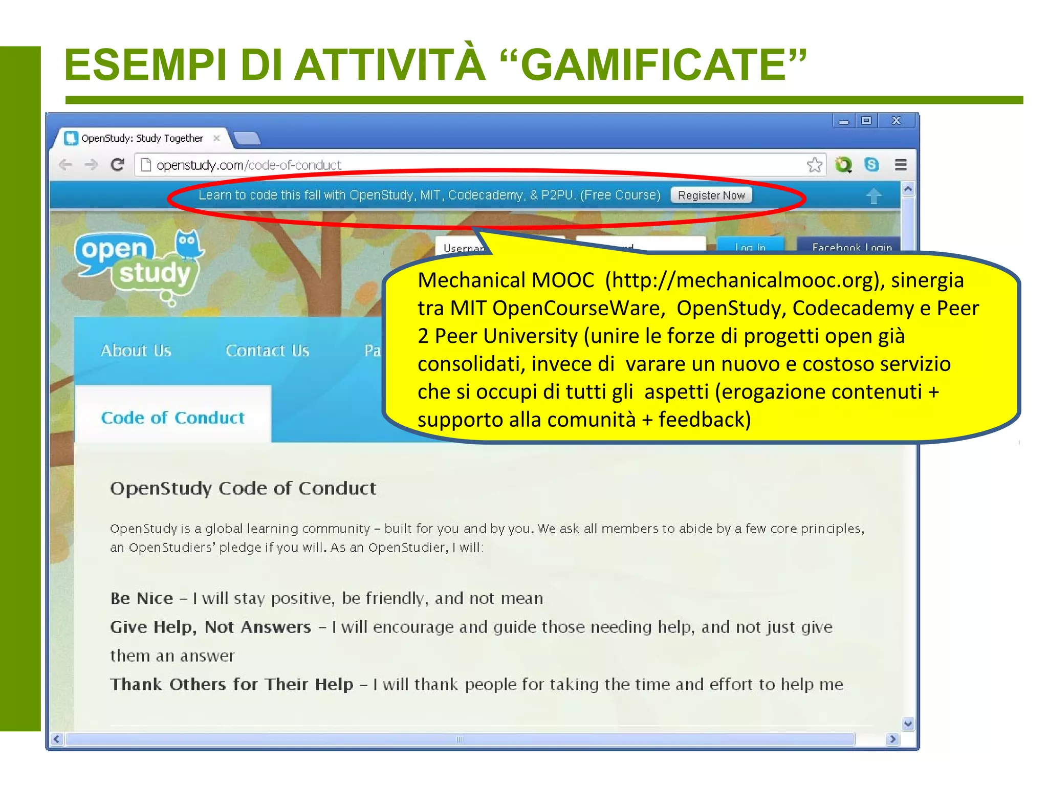 ESEMPI DI ATTIVITÀ “GAMIFICATE”




      Apprendere ed esercitarsi in
      matematica al proprio ritmo /
      con una classe virtuale
 