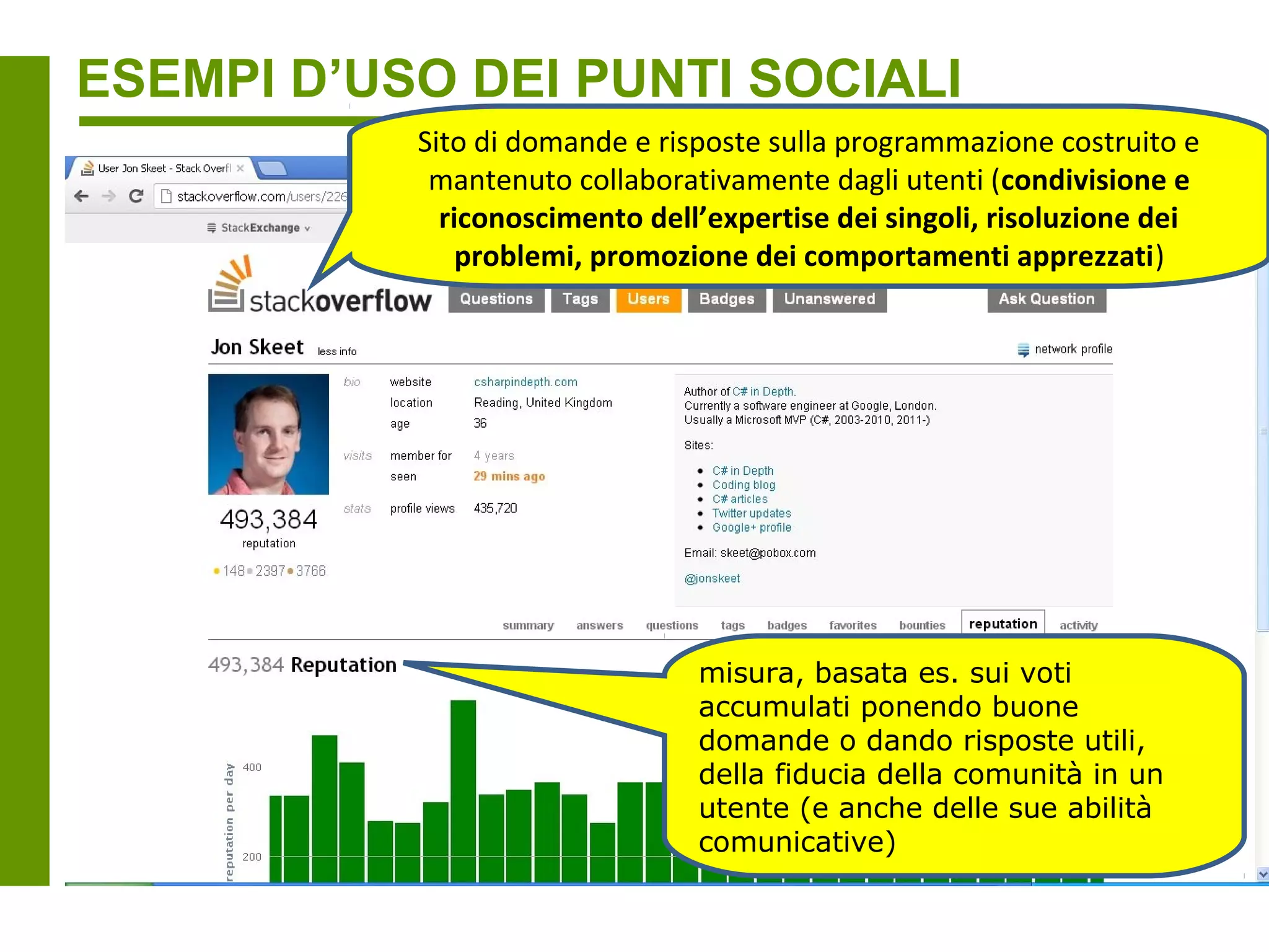 ESEMPI DI ATTIVITÀ “GAMIFICATE”




                Gamification del processo di networking del
                discente: gli utenti ottengono punti in base
                alle domande e risposte fornite
 