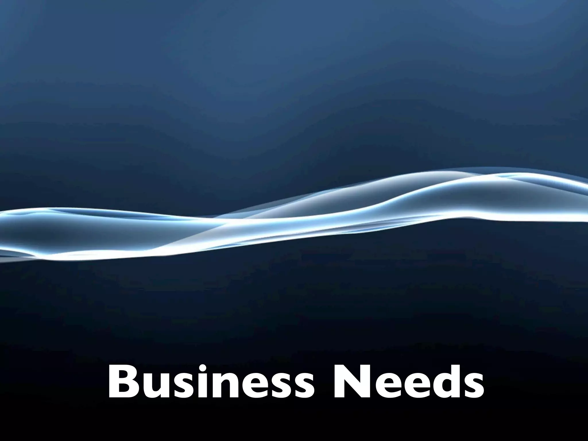 Business Needs
 