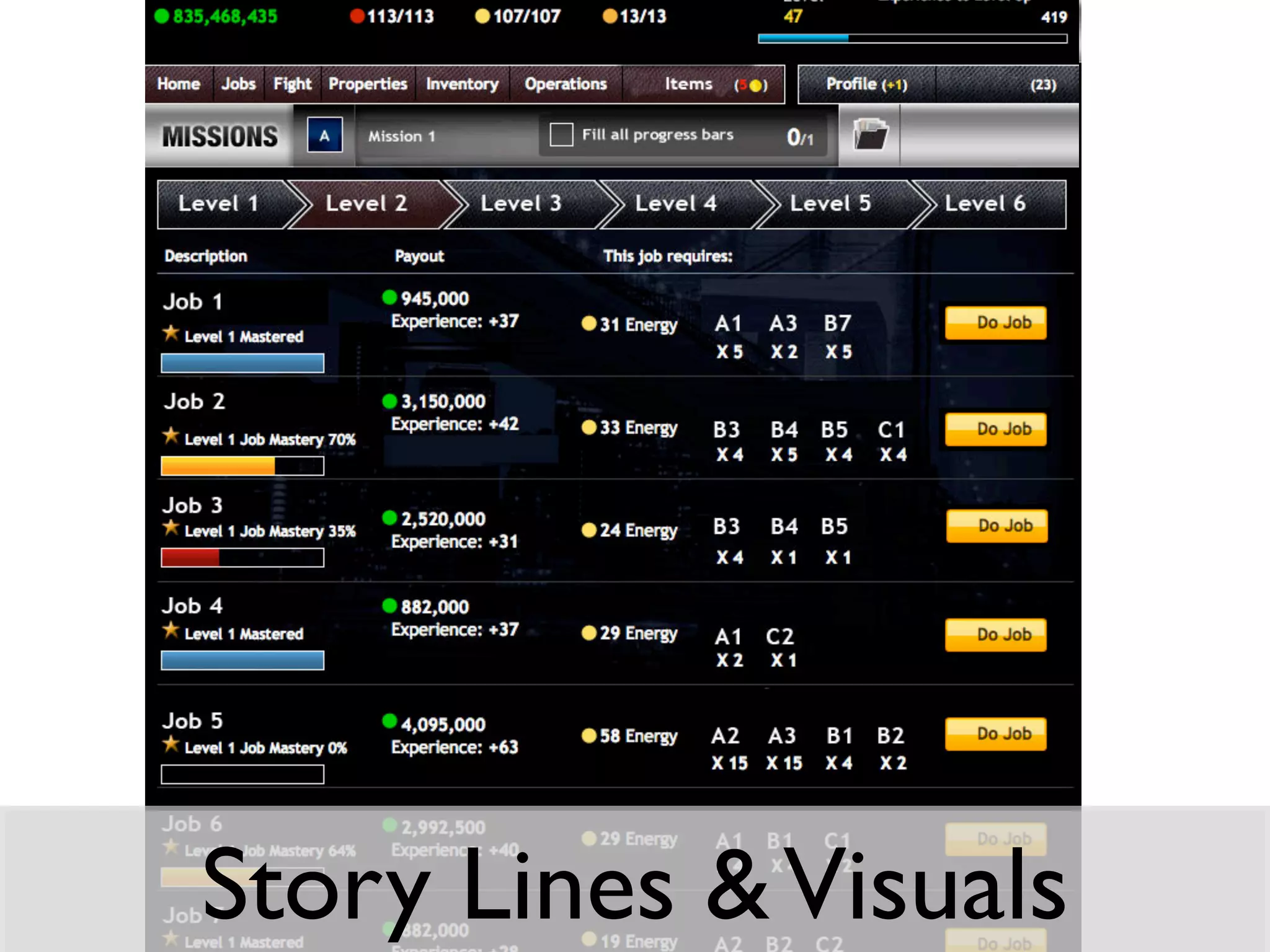 Story Lines & Visuals
 