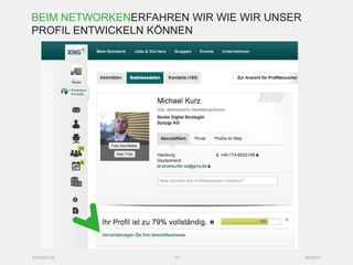 BEIM NETWORKENERFAHREN WIR WIE WIR UNSER
PROFIL ENTWICKELN KÖNNEN




SYZYGY.DE            13                    05/03/12
 