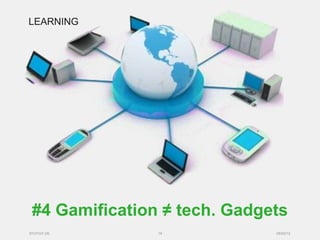 LEARNING




 #4 Gamification ≠ tech. Gadgets
SYZYGY.DE       19            05/03/12
 