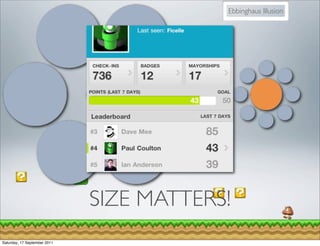 Ebbinghaus Illusion




                              SIZE MATTERS!
Saturday, 17 September 2011
 