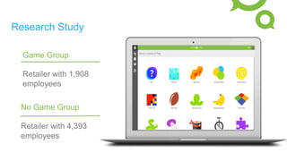 Research Study
Game Group
Retailer with 1,908
employees
No Game Group
Retailer with 4,393
employees
 