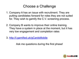 Gamification design workshop from GWC15 | PPTX