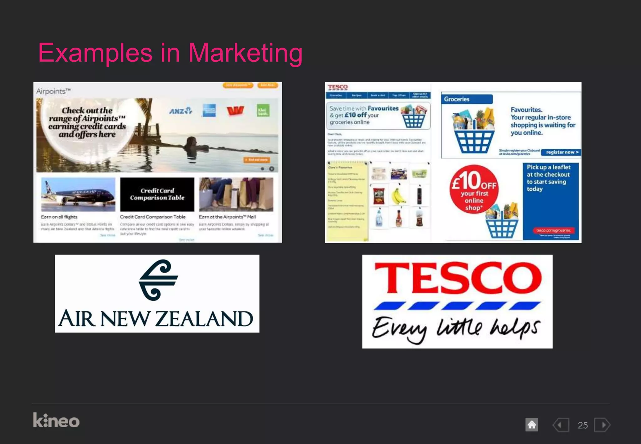 25
Examples in Marketing
 