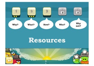 Why
Why?   What?   How?   Who?
                             not?




       Resources
 