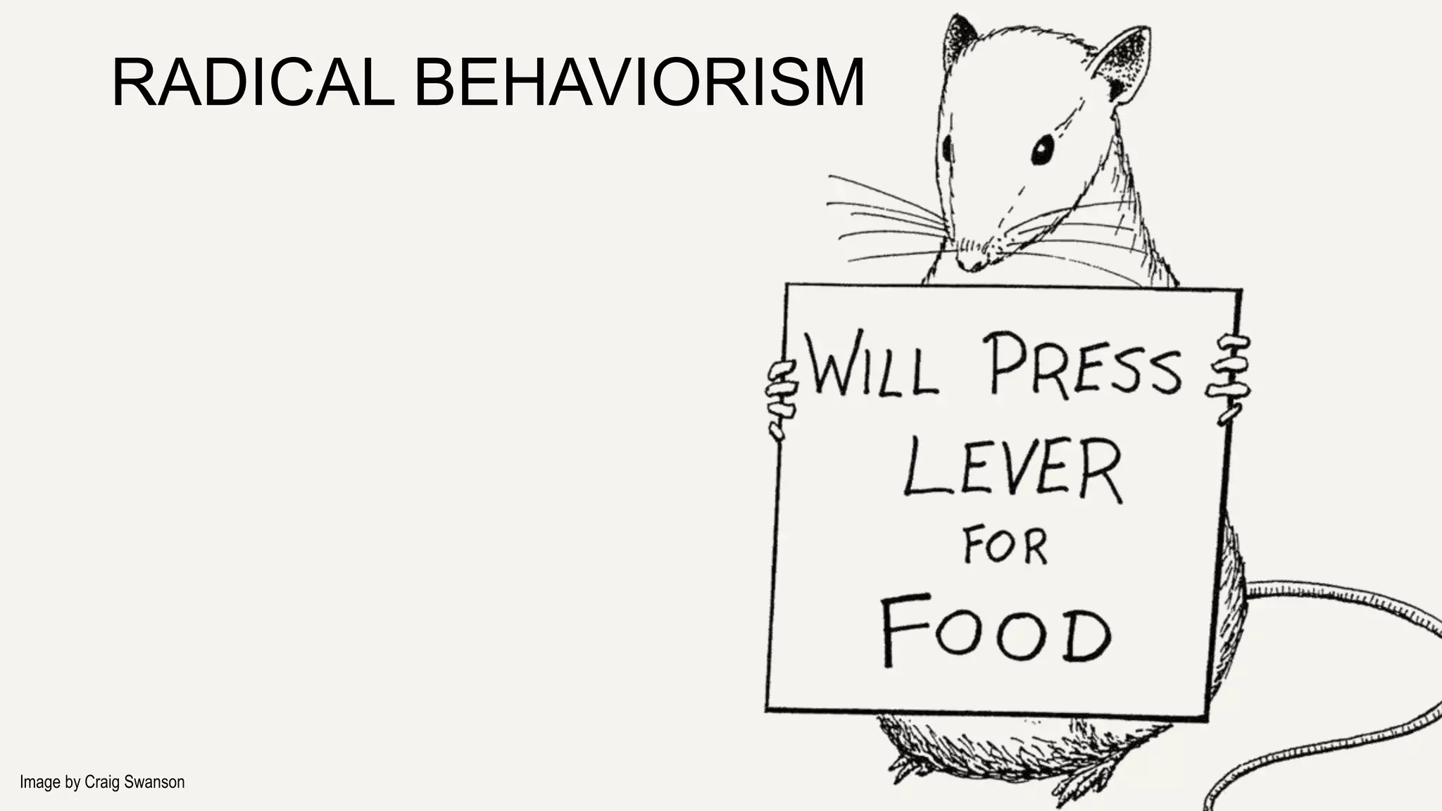 RADICAL BEHAVIORISM 
Image by Craig Swanson 
 
