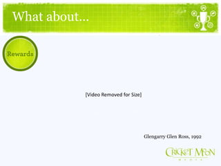 What about…
Glengarry Glen Ross, 1992
[Video Removed for Size]
 