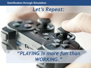 Page 31
© 2010-2014 CapitalWave, Inc. | All rights reserved.
Gamification through Simulation
Let’s Repeat:
“PLAYING is more fun than
WORKING.”
 