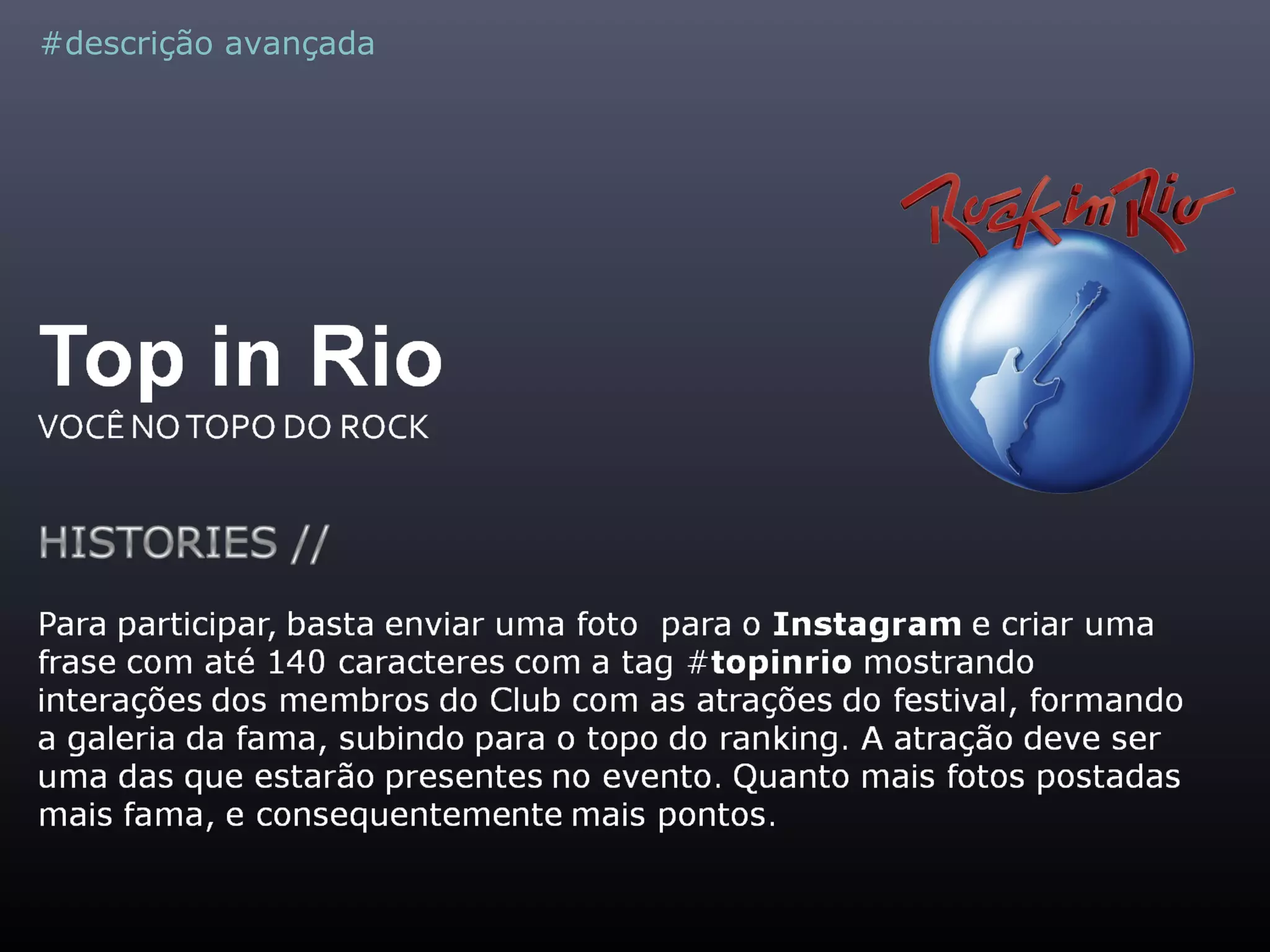 #descrição avançada
 