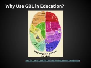 Why Use GBL in Education?

Why are Games Good for Learning by PIXELearning (Infographic)

 