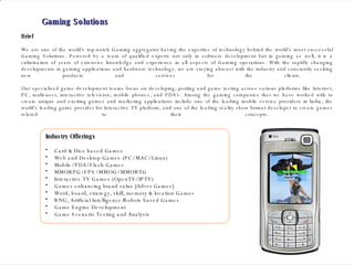 Gaming Presentation | PPT