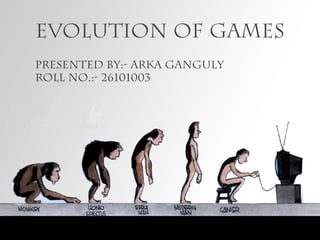 Evolution of games
Presented By:- Arka Ganguly
Roll no.:- 26101003

 