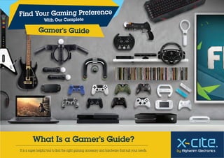 What Is a Gamer’s Guide?
It is a super helpful tool to ﬁnd the right gaming accessory and hardware that suit your needs.
Find Your Gaming Preference
With Our Complete
Gamer’s Guide
 