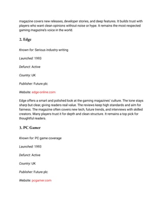 Gaming Newsletter.pdf Gaming Magazines Guide for Players Who Want Real Reviews.pdf