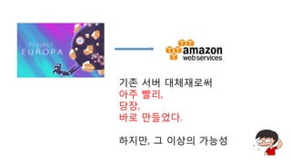 기존 서버 대체재로써
아주 빨리,
당장,
바로 만들었다.
하지만, 그 이상의 가능성
 