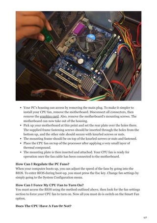 What To Do If 511 CPU Fan is Not Detected In Bios | PDF | Home ...