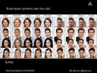 http://www.slideshare.net/thealeph Alex Barrera (@abarrera)
Rule-base systems are too old
GANs
 