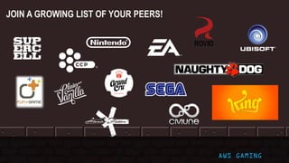 JOIN A GROWING LIST OF YOUR PEERS!
AWS GAMING
 