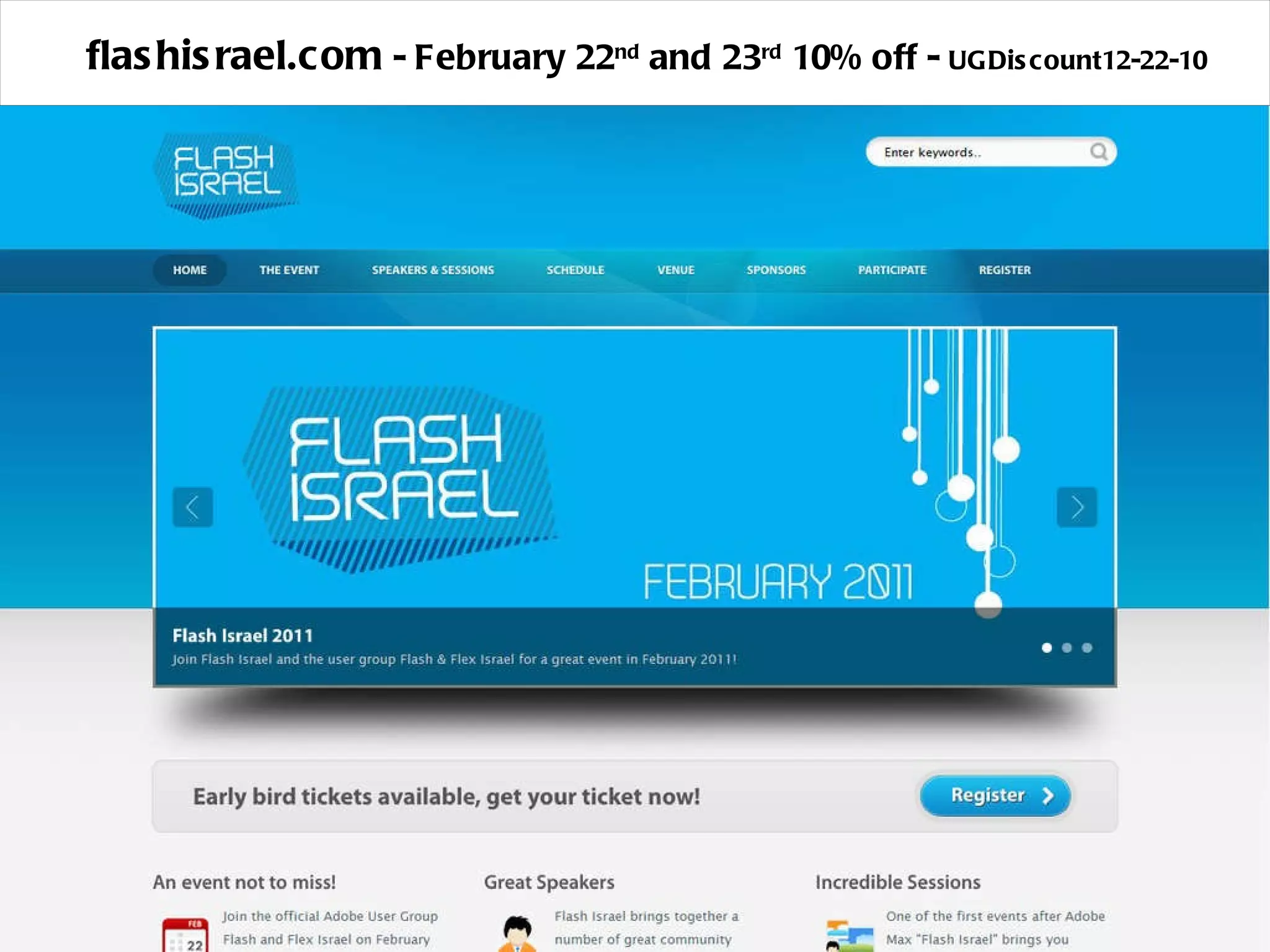 flashisrael.com  - February 22 nd  and 23 rd  10% off -  UGDiscount12-22-10 