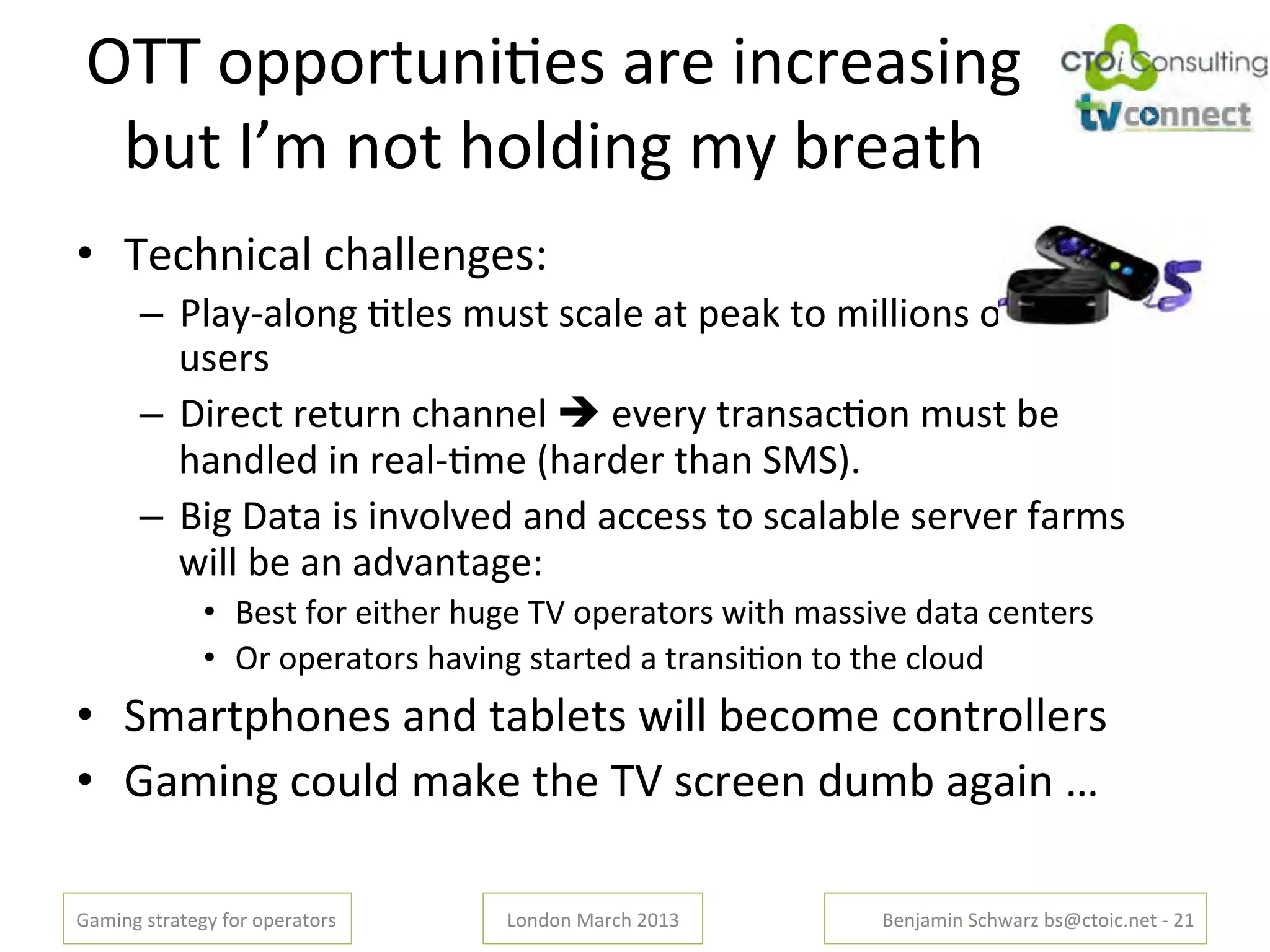 MBB'.//.*)G%$O+('"*+'$%3*+"($%&'
  >G)'FS#'%.)'4.L1$%&'#,'>*+")4'
•! B+34%$3"L'34"LL+%&+(l'
       –! WL",A"L.%&'O)L+('#G()'(3"L+'")'/+"K').'#$LL$.%('.-'"3ON+'
          G(+*('
       –! d$*+3)'*+)G*%'34"%%+L'!'+N+*,')*"%("3O.%'#G()'>+'
          4"%1L+1'$%'*+"LAO#+'4"*1+*')4"%';2;]@'
       –! 9$&'d")"'$('$%N.LN+1'"%1'"33+((').'(3"L">L+'(+*N+*'-"*#('
          <$LL'>+'"%'"1N"%)"&+l'
              •! 9+()'-.*'+$)4+*'4G&+'BC'./+*").*('<$)4'#"(($N+'1")"'3+%)+*('
              •! M*'./+*").*('4"N$%&'()"*)+1'"')*"%($O.%').')4+'3L.G1'
•! ;#"*)/4.%+('"%1')">L+)('<$LL'>+3.#+'3.%)*.LL+*('
•! !"#$%&'3.GL1'#"K+')4+'BC'(3*++%'1G#>'"&"$%'f'

!"#$%&'()*")+&,'-.*'./+*").*('     0.%1.%'2"*34'5678'        9+%:"#$%';34<"*='>(?3).$3@%+)'A'57'
 