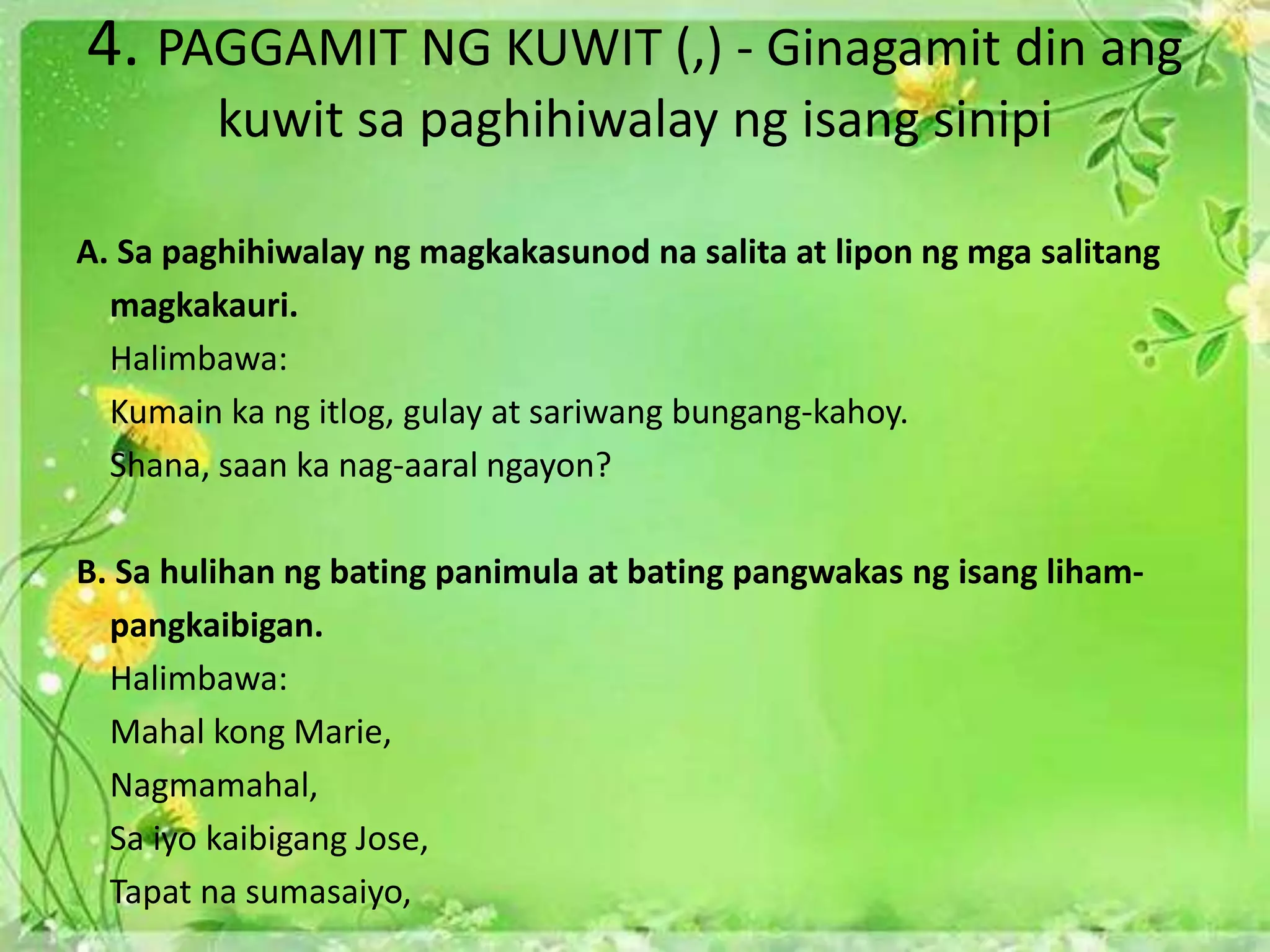 Gamit ng mga bantas | PPTX