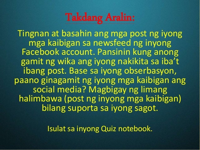Gamit ng Wika sa Lipunan