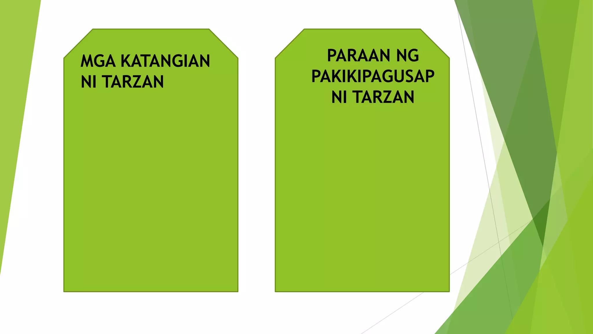 MGA KATANGIAN
NI TARZAN
PARAAN NG
PAKIKIPAGUSAP
NI TARZAN
 