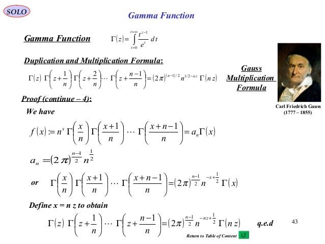 gamma function