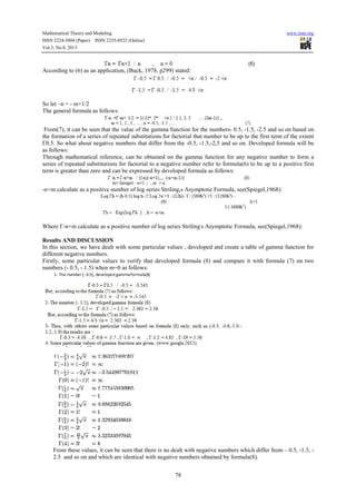 Gamma function for different negative numbers and its applications | PDF