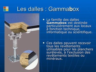 Les dalles : Gamma b ox ,[object Object],[object Object]