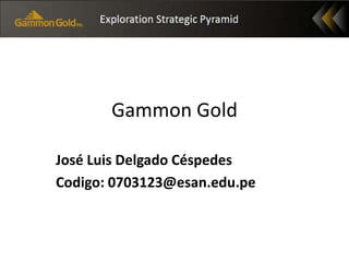 Gammon Gold José Luis Delgado Céspedes Codigo: 0703123@esan.edu.pe 