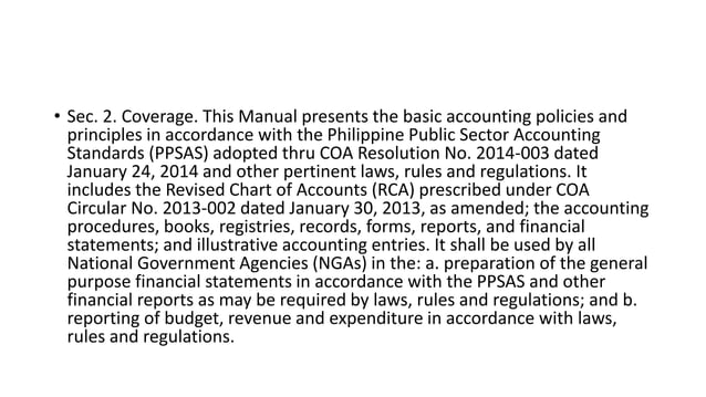 Government Accounting Manual for National Government Agencies | PPTX ...