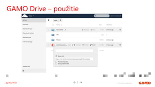 © 2016 GAMO a.s. Banská Bystrica... a práca je hrou!
GAMO Drive – použitie
 