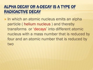Gamow theory of alpha decay by prerna | PDF
