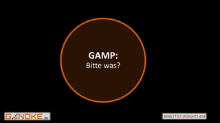 .de ANALYTICS INSIGHTS #04
GAMP:
Bitte was?
 