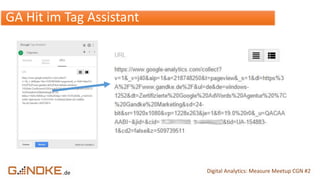 .de Digital Analytics: Measure Meetup CGN #2
GA Hit im Tag Assistant
 