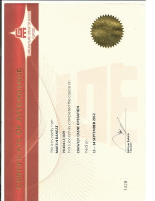 Gamuda certificate