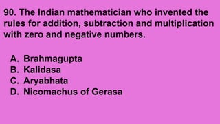 Question Mathmatitian Mathematics let practice questions this include famous mathematician | PPTX