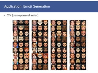 Application: Emoji Generation
• DTN (create personal avatar)
 