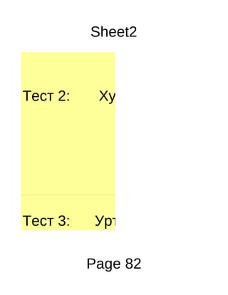 Sheet2



Тест 2:    Хуваагдагч нь 250




Тест 3:    Уртыг өргөнөөр үрж

          Page 82
 