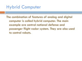 Comprehensive Overview of Computer Types and Their Applications | PPTX