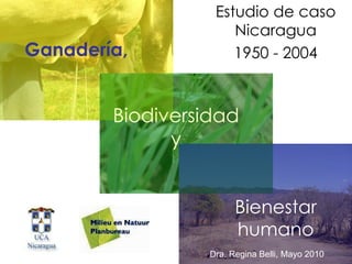 Ganadería, Estudio de caso Nicaragua 1950 - 2004 Biodiversidad y Bienestar humano Dra. Regina Belli, Mayo 2010 
